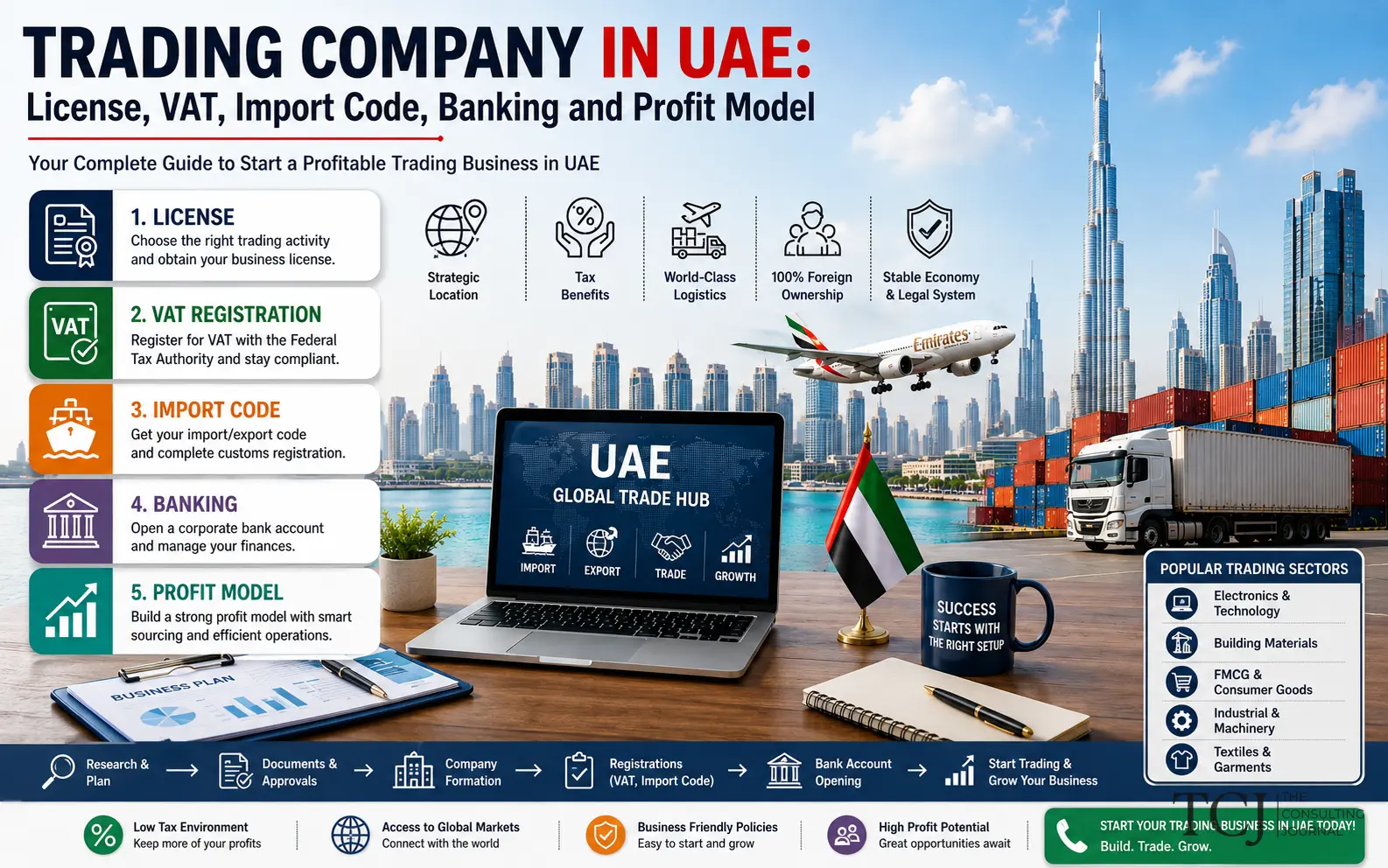 Trading Company in UAE: Practical License, VAT, Customs and Banking Guide